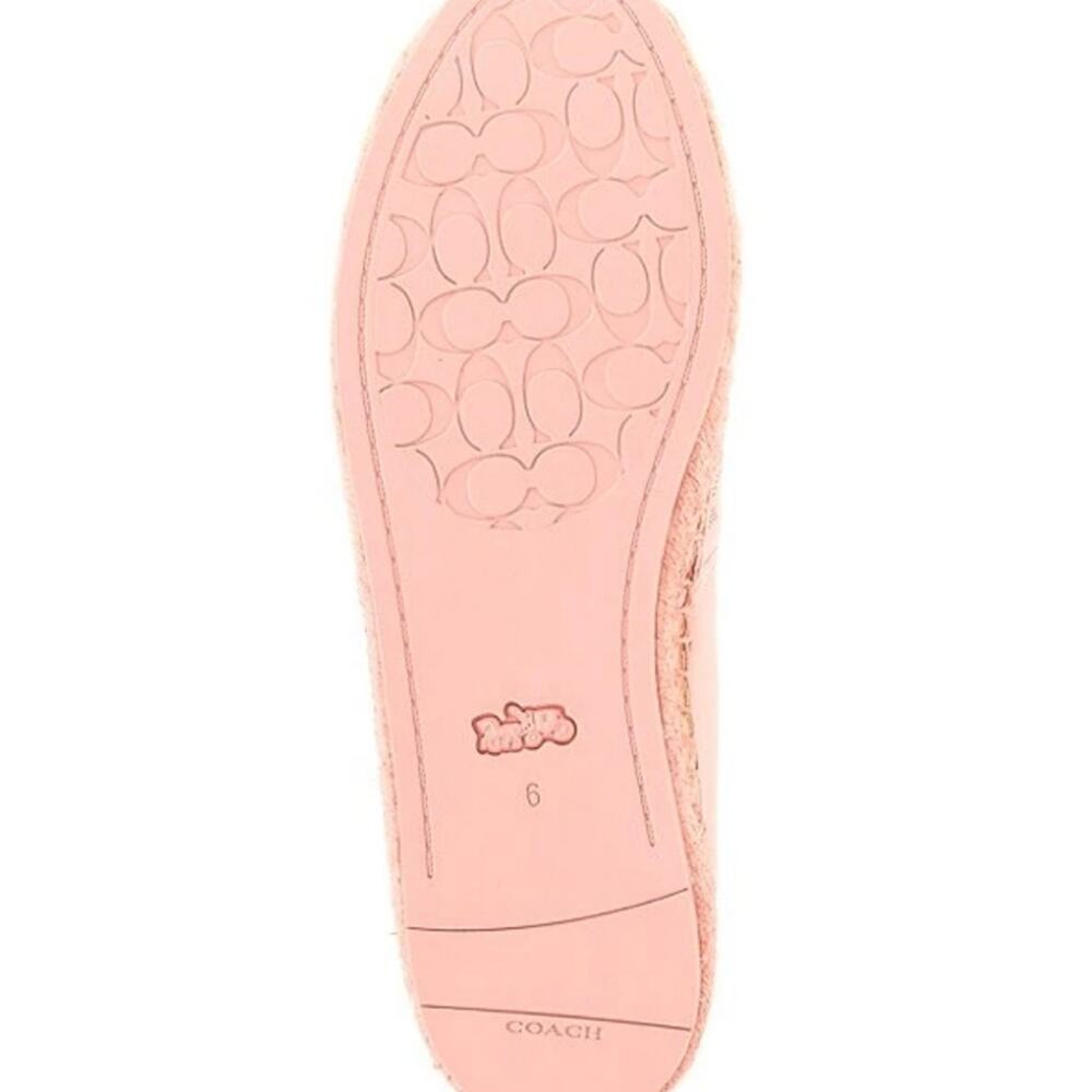 COACH CARLEY PERFORATED LEATHER LOGO ESPADRILLE SLIP-ONS, SIZE 9.5 - Picture 5 of 6